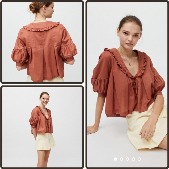 Urban Outfitters Tops - M OU Fionna Collared Babydoll Blouse
